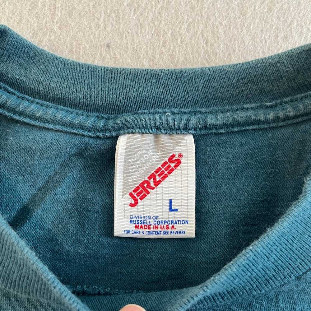 Vintage Jerzees Las Vegas Cactus Southwestern‎ Embroidered T Shirt Large Teal - Picture 6 of 7